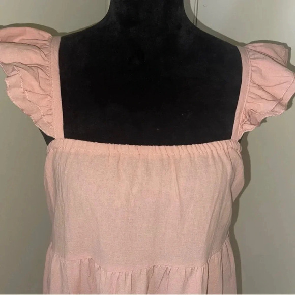 SHEIN Ruffle Hem Fly Sleeve Square Neck Midi Dress - Picture 3 of 8